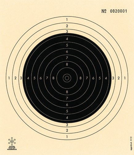 Bild von Kleinkaliberscheibe 50m mit Nummer (5110-N), 250 Stück
