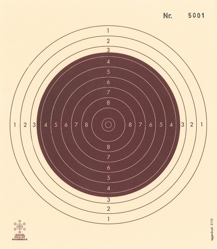 Bild von Kleinkaliberscheibe 50m mit Nummer rot (5110-NR), 250 Stück