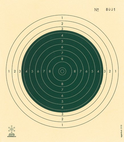 Bild von Kleinkaliberscheibe 50m mit Nummer grün (5110-NG), 250 Stück